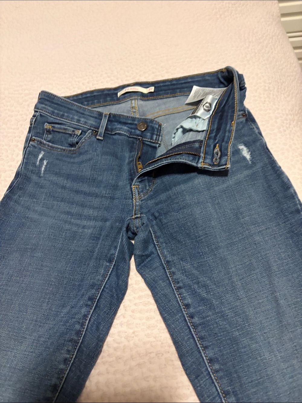 Levi's Medium Blue Skinny Jeans with Light Whiskering